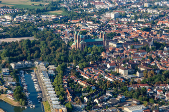 Aerial view of Marina Speyer in Speyer in the state Rhineland-Palatinate, Germany