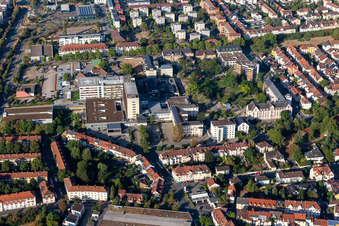 Aerial photograpy of Deaconess Foundation Hospital Speyer in Speyer in the state Rhineland-Palatinate, Germany