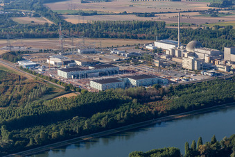 TransnetBW GmbH, direct current substation on the site of the decommissioned nuclear power plant Philippsburg in Philippsburg in the state Baden-Wuerttemberg, Germany