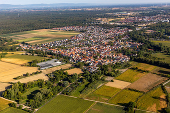 Aerial photograpy of District Sondernheim in Germersheim in the state Rhineland-Palatinate, Germany