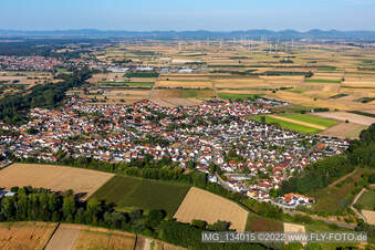 Hördt in the state Rhineland-Palatinate, Germany from the plane