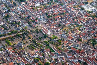 Cemetery Neudorf in the district Neudorf in Graben-Neudorf in the state Baden-Wuerttemberg, Germany