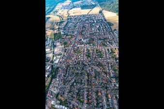 District Blankenloch in Stutensee in the state Baden-Wuerttemberg, Germany from above