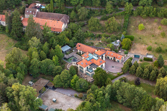 Aerial view of Villa am Hainbach in Gleisweiler in the state Rhineland-Palatinate, Germany