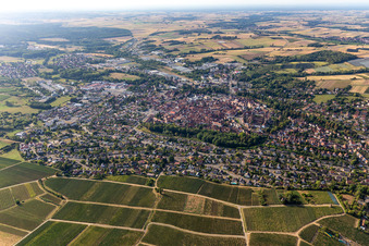 Oblique view of Wissembourg in the state Bas-Rhin, France