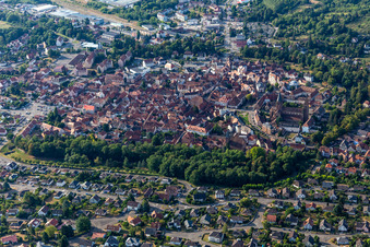 Wissembourg in the state Bas-Rhin, France from above