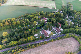 Oblique view of Camping SAS Forge de Sainte Marie in Thonnance-les-Moulins in the state Haute Marne, France