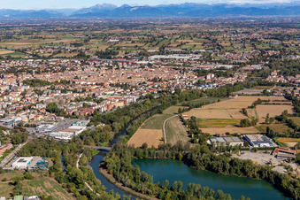 Aerial photograpy of Crema in the state Cremona, Italy
