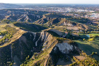 Aerial photograpy of Salse di Nirano Riserva naturale Salse di Nirano in Fiorano Modenese in the state Modena, Italy
