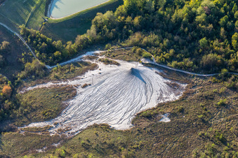 Oblique view of Salse di Nirano Riserva naturale Salse di Nirano in Fiorano Modenese in the state Modena, Italy