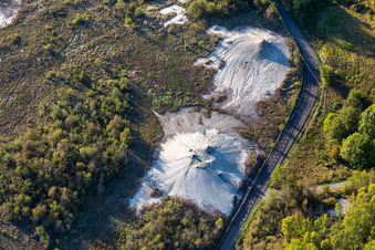 Salse di Nirano Riserva naturale Salse di Nirano in Fiorano Modenese in the state Modena, Italy from above