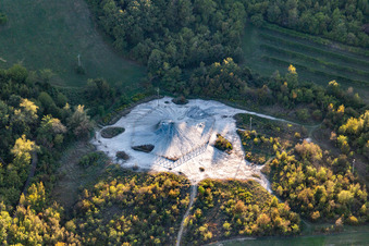 Salse di Nirano Riserva naturale Salse di Nirano in Fiorano Modenese in the state Modena, Italy seen from above