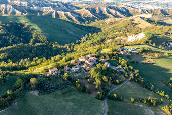 Aerial view of District Villa in Fiorano Modenese in the state Modena, Italy
