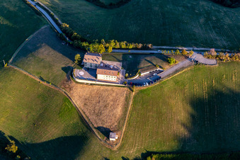 Aerial view of Comunità Sacerdotale Familiaris Consortio in the district Bicocca in Albinea in the state Reggio Emilia, Italy