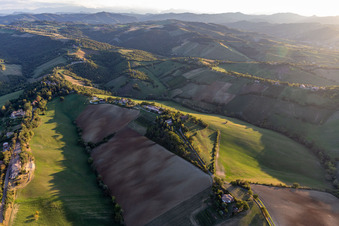 Aerial view of Albinea in the state Reggio Emilia, Italy