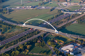 Ponte Di Calatrava bridge over the high-speed railway line and Autostrada del Sole in Reggio nell’Emilia in the state Reggio Emilia, Italy