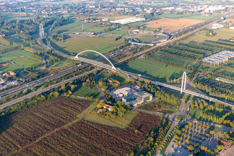 Bridges Ponte di Calatrava, Vela di Calatrava NORTH and SOUTH over the high-speed rail line and Autostrada del Sole in Reggio nell’Emilia in the state Reggio Emilia, Italy