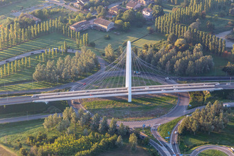 Aerial photograpy of Vela di Calatrava Bridge SOUTH in Reggio nell’Emilia in the state Reggio Emilia, Italy