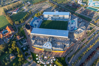 Oblique view of MAPEI Stadium – Città del Tricolore in Reggio nell’Emilia in the state Reggio Emilia, Italy