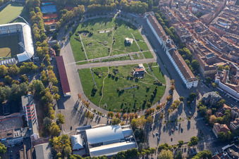 Aerial view of Novi Ark Archaeological Park in Modena in the state Modena, Italy