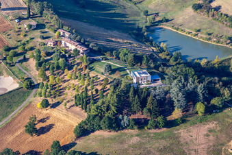 Aerial photograpy of Fiorano Modenese in the state Modena, Italy