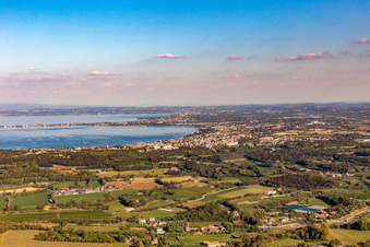 Aerial photograpy of Desenzano del Garda in the state Brescia, Italy