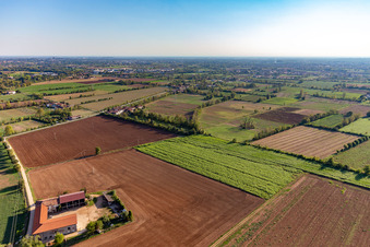 Aerial photograpy of Nuvolera in the state Brescia, Italy
