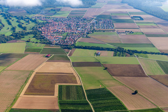 Oblique view of Steinweiler in the state Rhineland-Palatinate, Germany