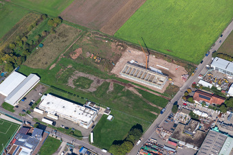 Industriestraße, new hall construction site in Billigheim-Ingenheim in the state Rhineland-Palatinate, Germany