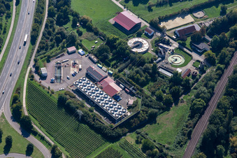 Aerial view of Geothermal power plant Insheim with lithium extraction in Insheim in the state Rhineland-Palatinate, Germany