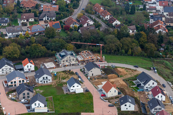 Drone recording of New development area K2 in Kandel in the state Rhineland-Palatinate, Germany