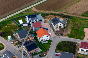 Aerial view of New development area K2 in Kandel in the state Rhineland-Palatinate, Germany