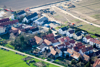 Aerial view of New development area Am Höhenweg in Kandel in the state Rhineland-Palatinate, Germany