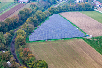 Photovoltaic system on arable land in Winden in the state Rhineland-Palatinate, Germany