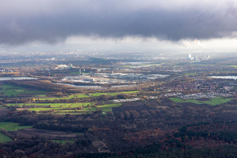 Bird's eye view of Oberwald industrial area in Wörth am Rhein in the state Rhineland-Palatinate, Germany