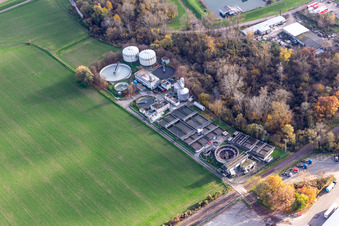 Sewage treatment plant in the district Maximiliansau in Wörth am Rhein in the state Rhineland-Palatinate, Germany