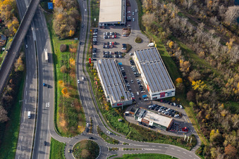 Maximilian Center with Lidl, Kik and McDonalds in the district Maximiliansau in Wörth am Rhein in the state Rhineland-Palatinate, Germany