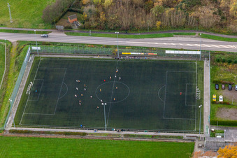 Artificial turf pitch in the district Minderslachen in Kandel in the state Rhineland-Palatinate, Germany