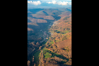 Dernbach Valley from the south in Dernbach in the state Rhineland-Palatinate, Germany