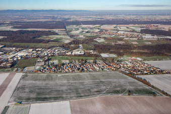In winter when there is snow in the district Minderslachen in Kandel in the state Rhineland-Palatinate, Germany