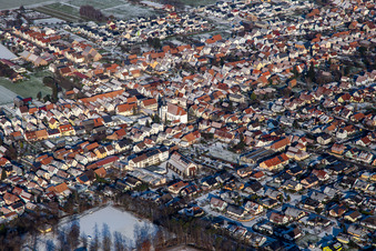 St. Wendelin in winter with snow in Hatzenbühl in the state Rhineland-Palatinate, Germany