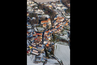 On the Heiligenberg in winter with snow in Hördt in the state Rhineland-Palatinate, Germany