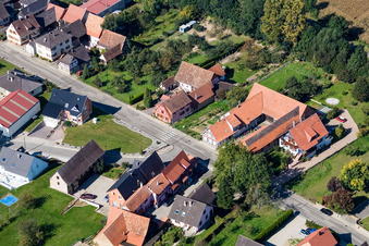Drone recording of Niederlauterbach in the state Bas-Rhin, France