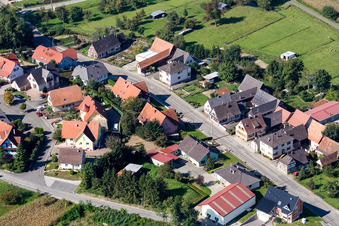 Drone image of Niederlauterbach in the state Bas-Rhin, France