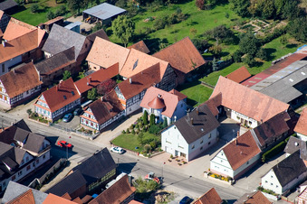 Aerial photograpy of Niederlauterbach in the state Bas-Rhin, France