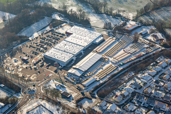 Südpfalz Center in winter with snow in Rohrbach in the state Rhineland-Palatinate, Germany