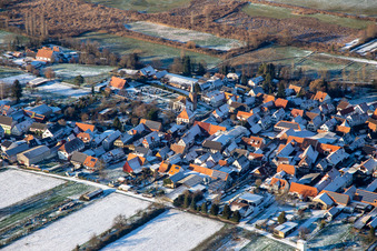 Cemetery in winter with snow in Winden in the state Rhineland-Palatinate, Germany