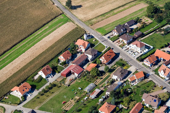 Niederlauterbach in the state Bas-Rhin, France from the drone perspective