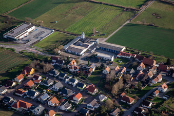 Aldi, Friedmann-Reisen on the main road L546 in Schweighofen in the state Rhineland-Palatinate, Germany