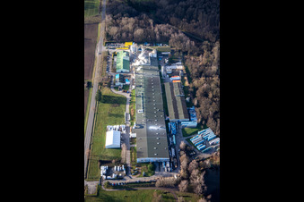 Sitek Insulation in the district Altenstadt in Wissembourg in the state Bas-Rhin, France seen from above